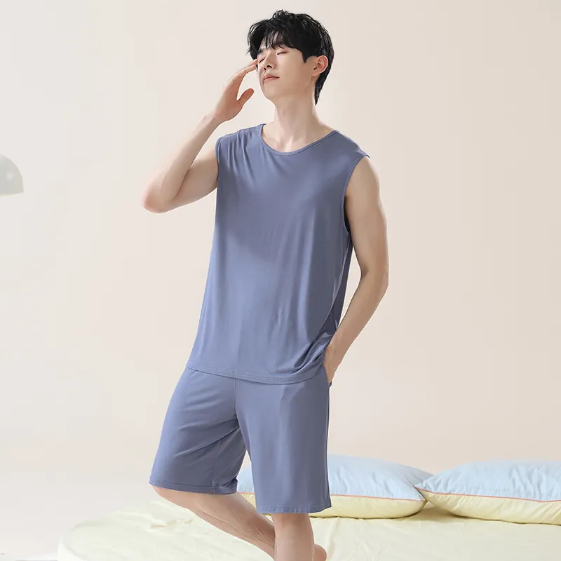 FENTENGCARE Pajama Set Men's Steel Blue-2