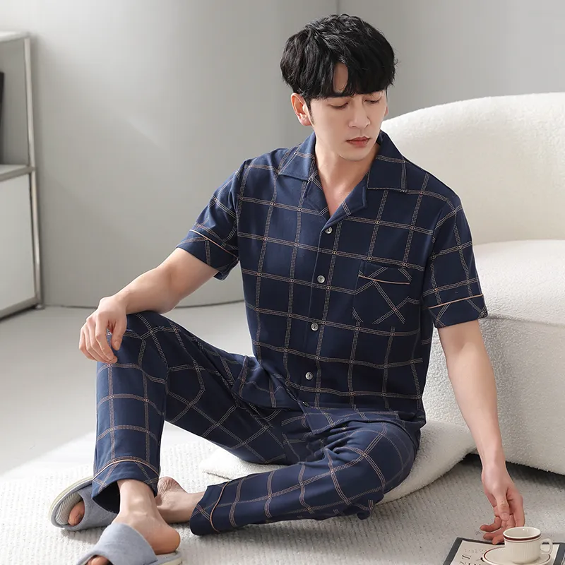 FENTENGCARE Pajama Set Men's Navy Blue-5