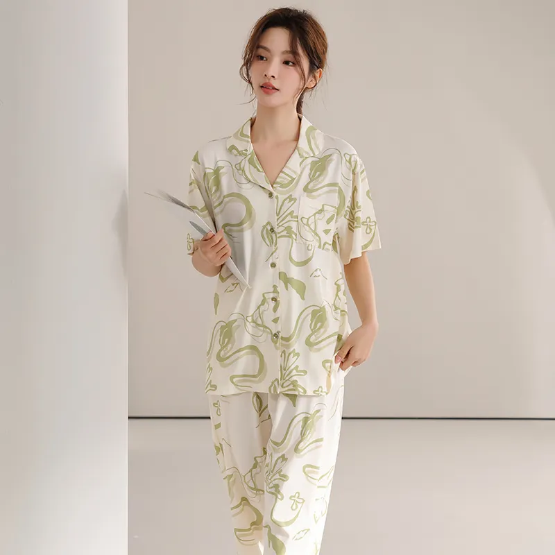 FENTENGCARE Pajama Set Women's Light Green-1