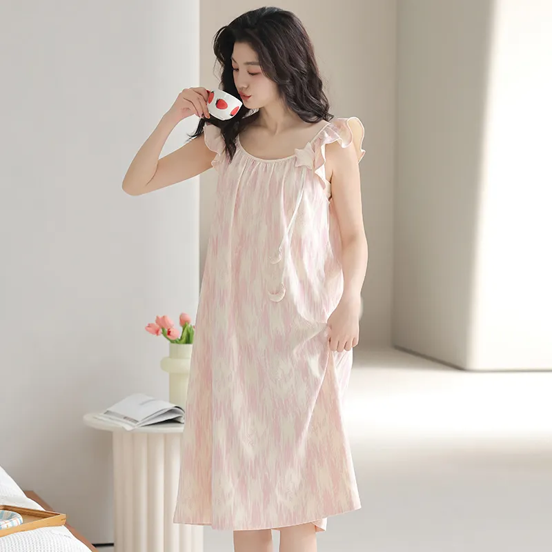 FENTENGCARE Nightgown Women's Pink-3