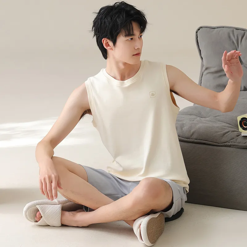 FENTENGCARE Pajama Set Men's Apricot-2