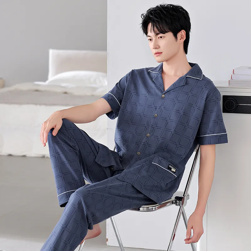 FENTENGCARE Pajama Set Men's Navy Blue-6