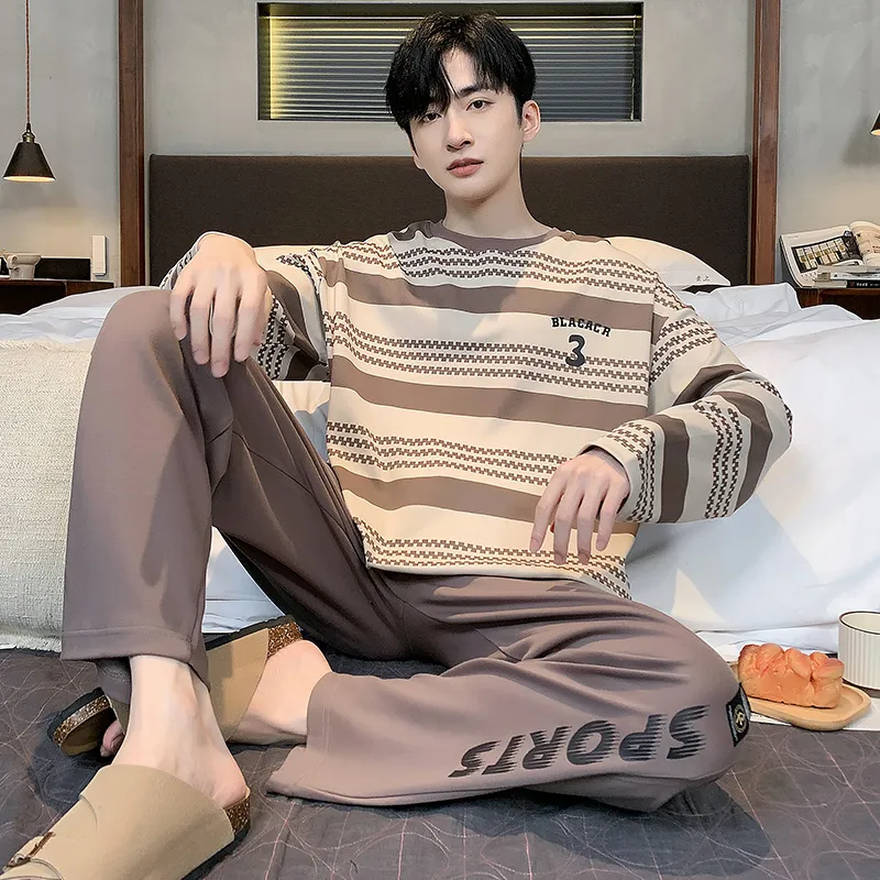 FENTENGCARE Pajama Set Men's Coffee-1