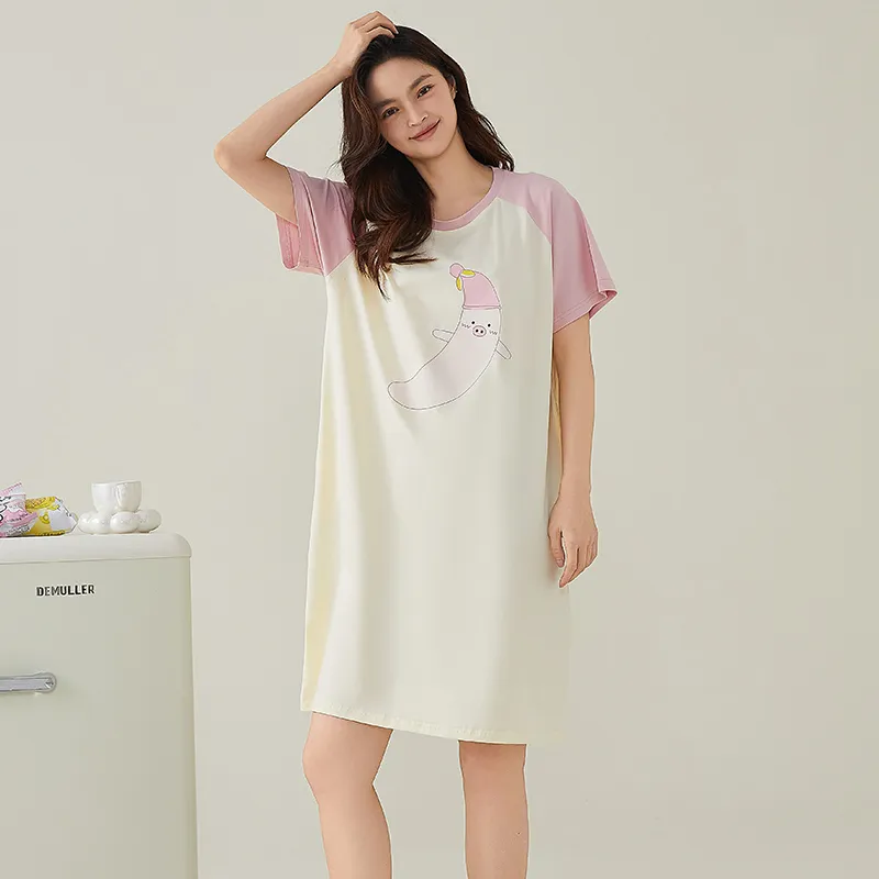 FENTENGCARE Nightgown Women's White-6