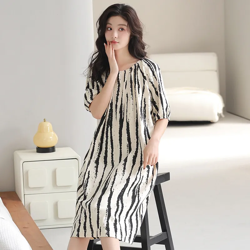 FENTENGCARE Nightgown Women's Apricot-7