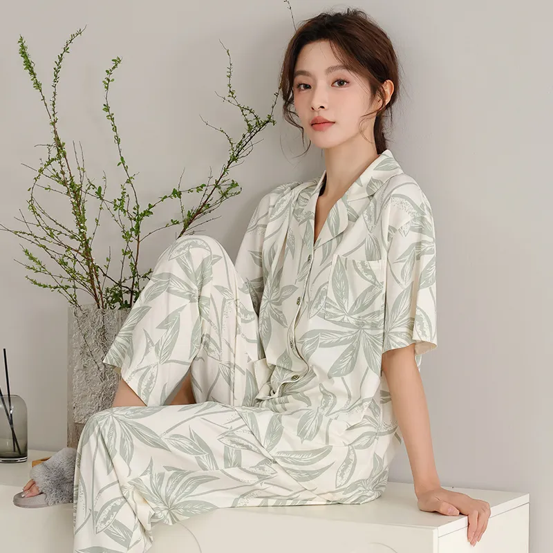 FENTENGCARE Pajama Set Women's Light Green-5