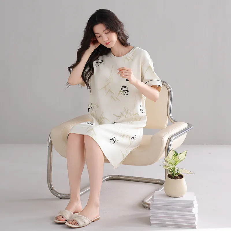FENTENGCARE Nightgown Women's Apricot-4