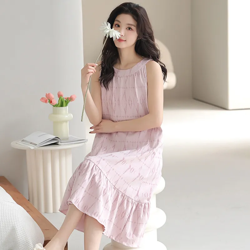 FENTENGCARE Nightgown Women's Pink-5