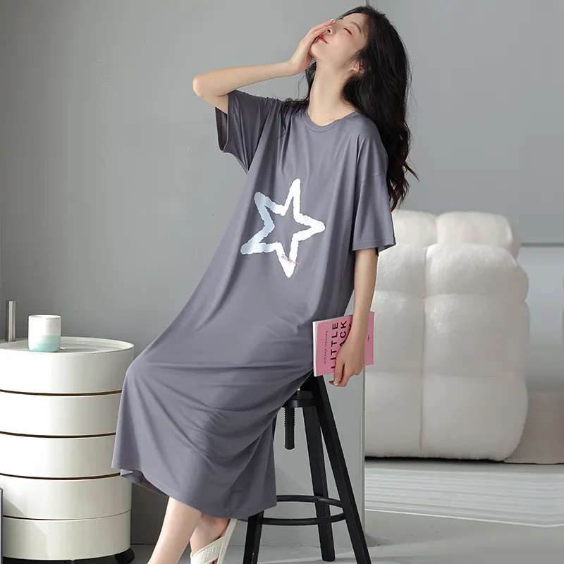FENTENGCARE Nightgown Women's Gray-6