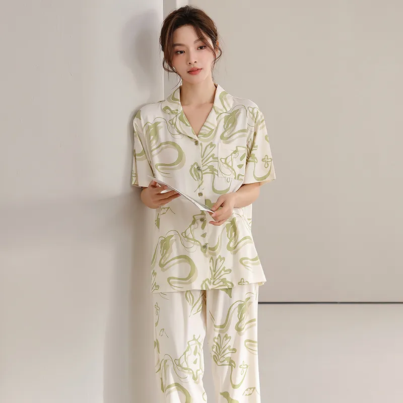 FENTENGCARE Pajama Set Women's Light Green-2