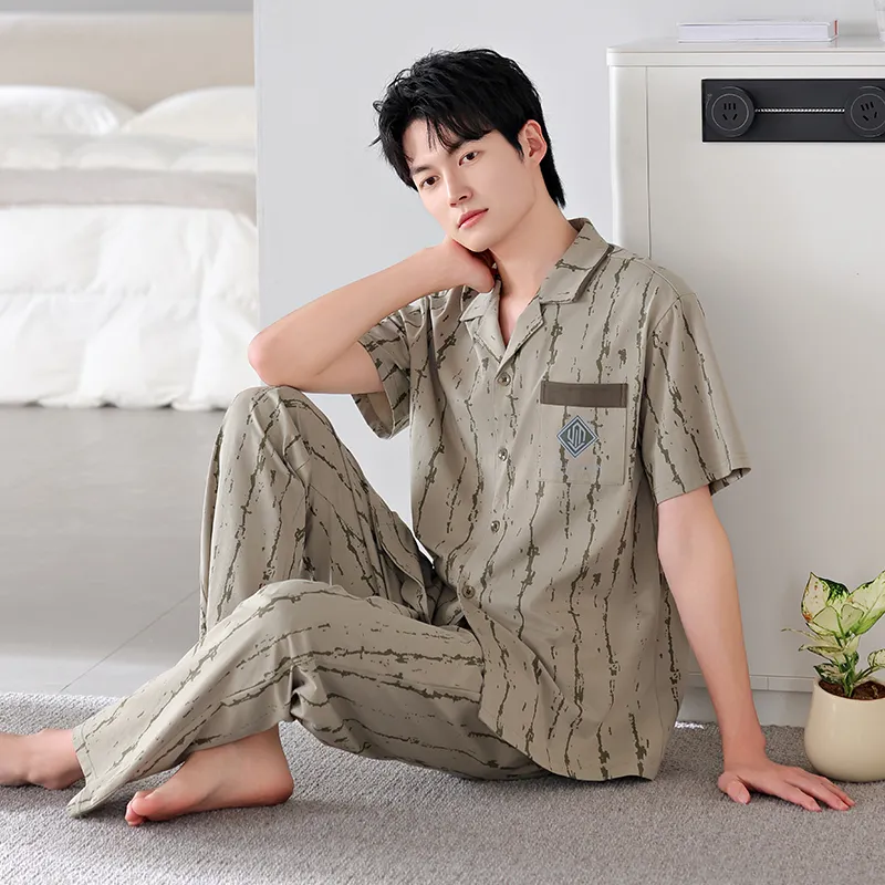 FENTENGCARE Pajama Set Men's Olive-4