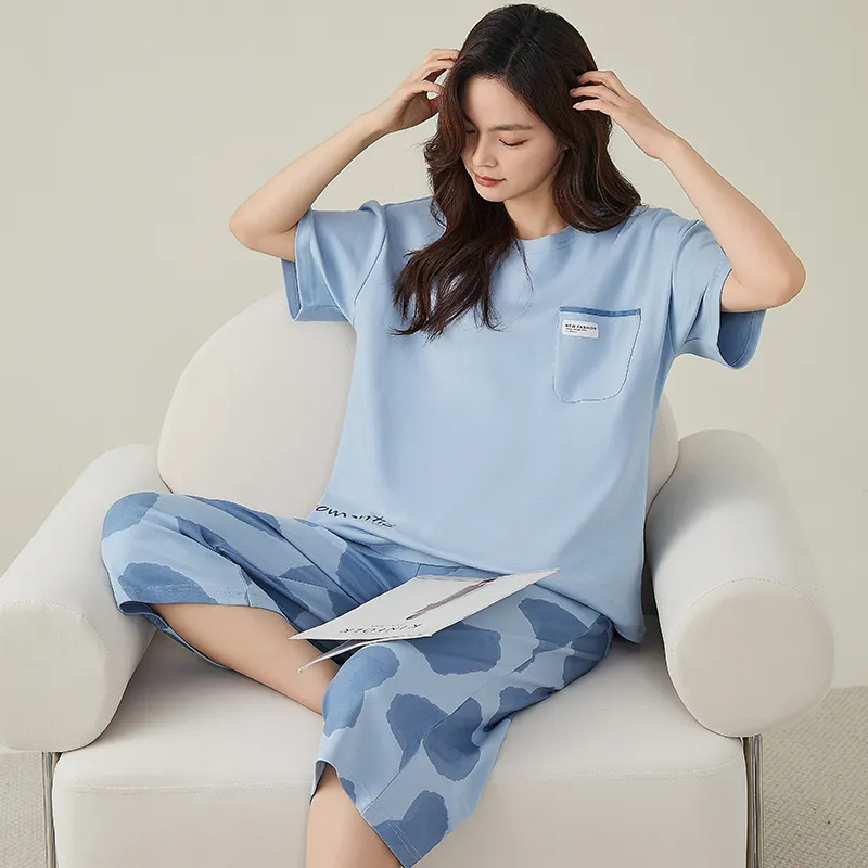 FENTENGCARE Pajama Set Women's Sky Blue-5
