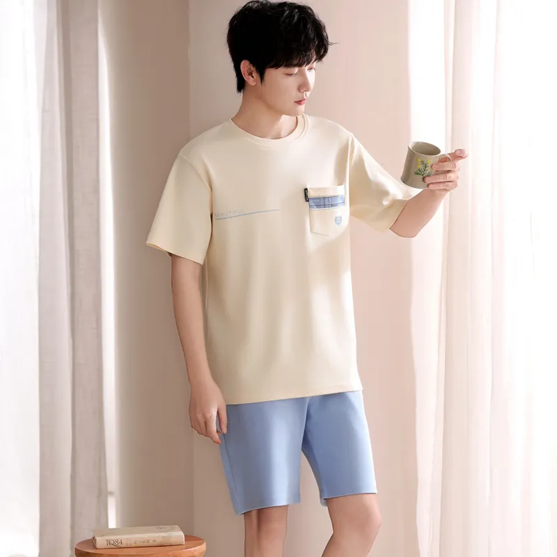FENTENGCARE Pajama Set Men's White-1