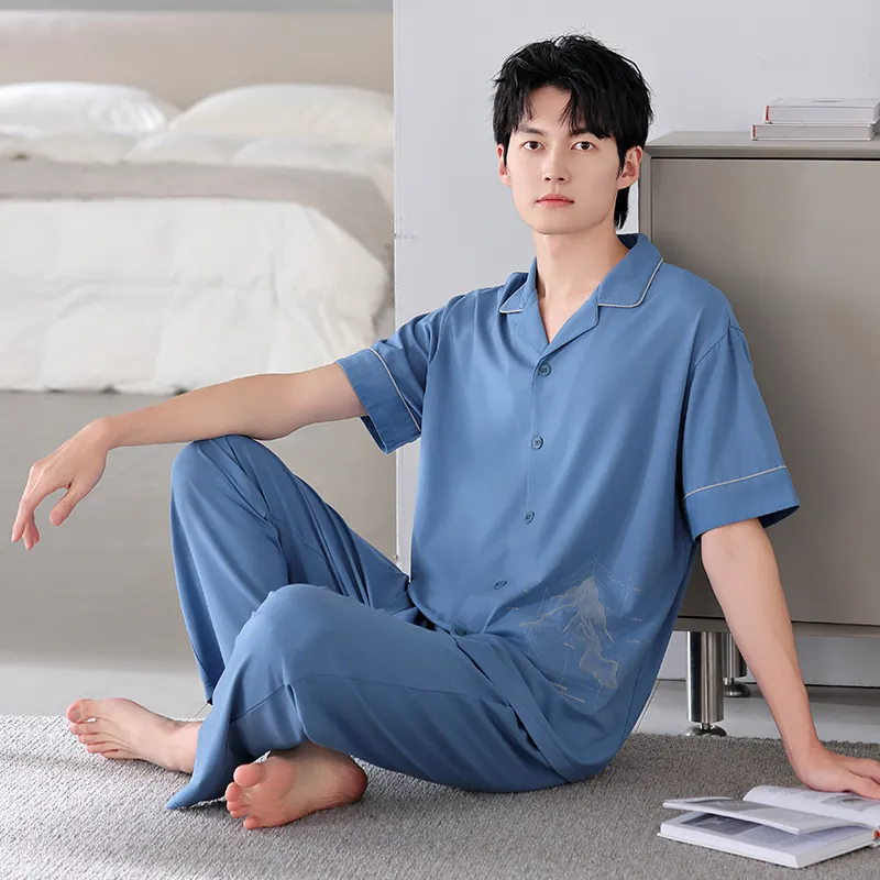 FENTENGCARE Pajama Set Men's Dodger Blue-2