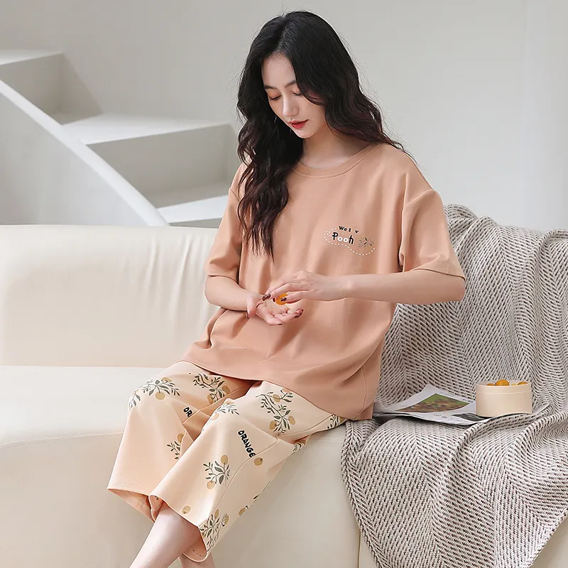 FENTENGCARE Pajama Set Women's Coral-4