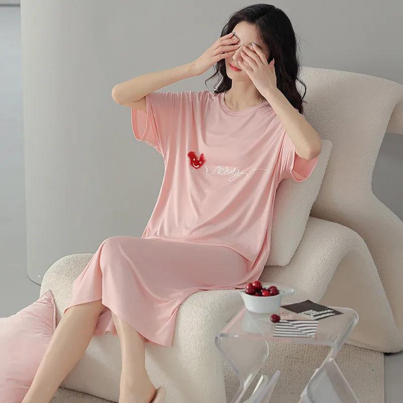 FENTENGCARE Nightgown Women's Pink-5