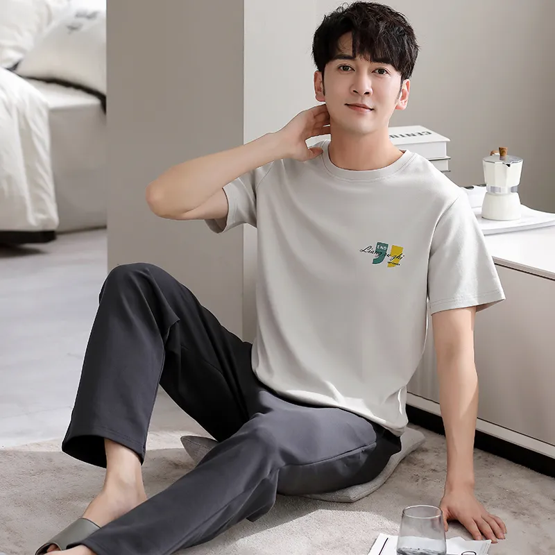 FENTENGCARE Pajama Set Men's Silver-2