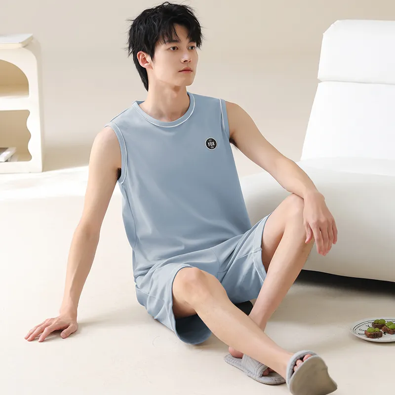 FENTENGCARE Pajama Set Men's Lake Blue-4