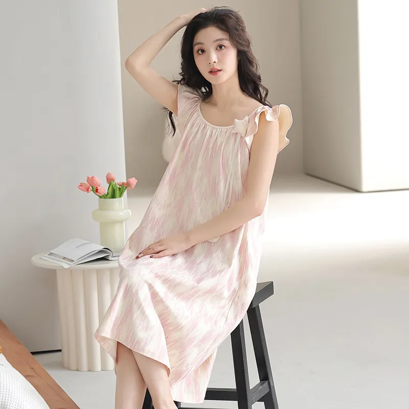 FENTENGCARE Nightgown Women's Pink-6