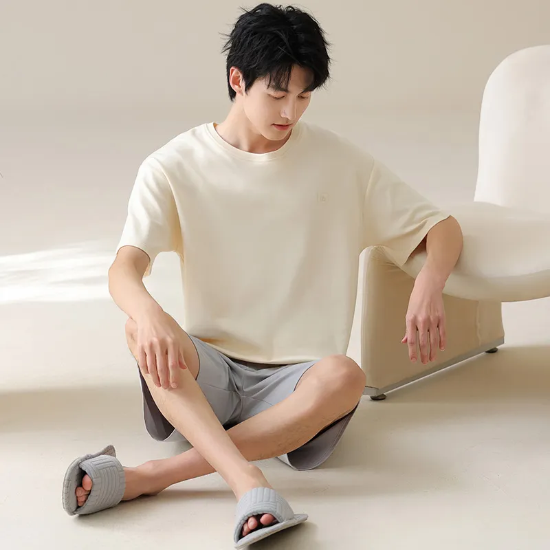 FENTENGCARE Pajama Set Men's Apricot-3