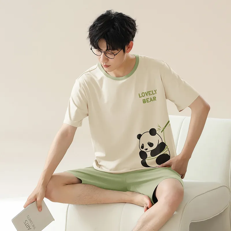FENTENGCARE Pajama Set Men's White-5