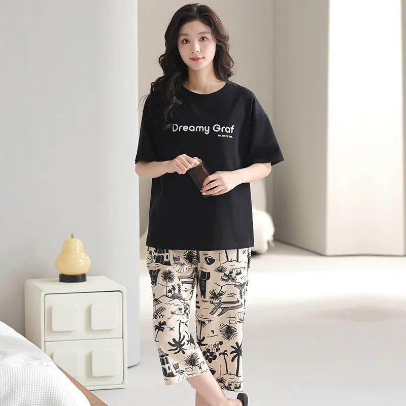 FENTENGCARE Pajama Set Women's Black-3