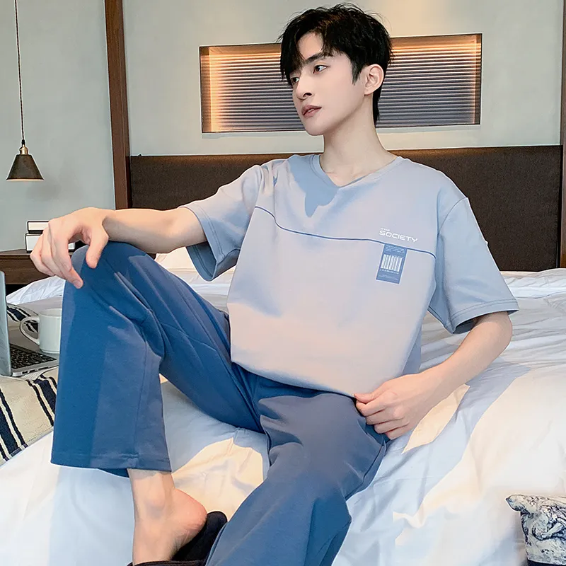 FENTENGCARE Pajama Set Men's Dodger Blue-4