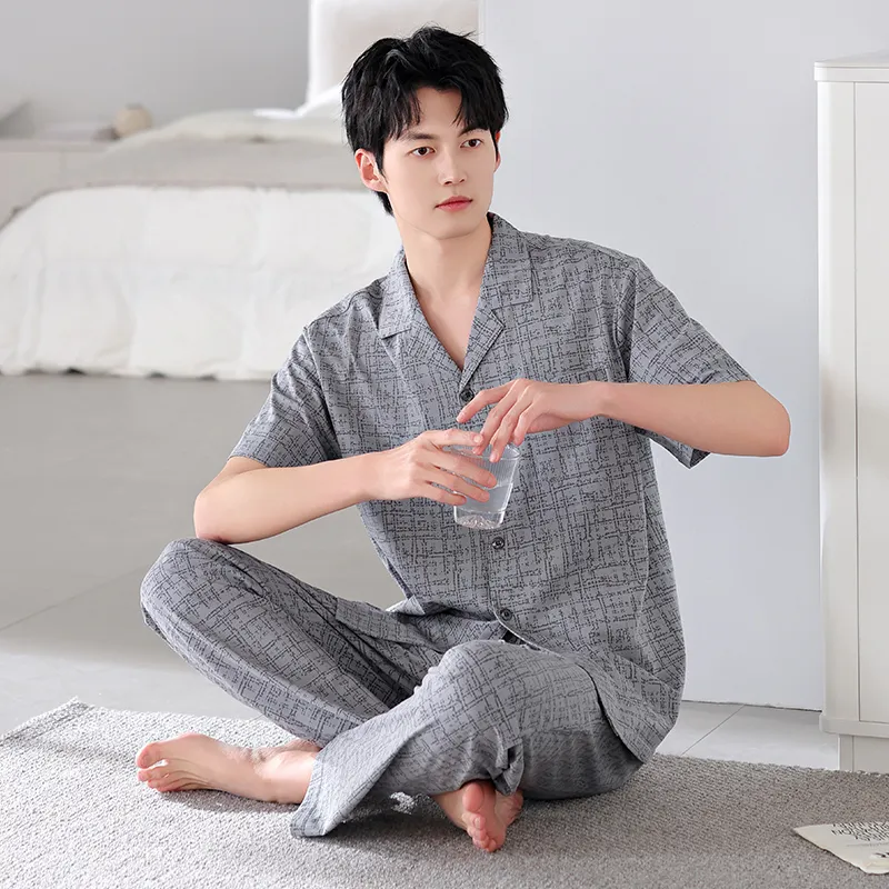 FENTENGCARE Pajama Set Men's Gray-1