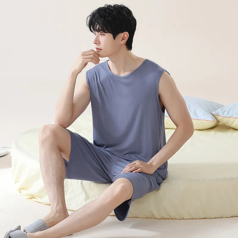 FENTENGCARE Pajama Set Men's Steel Blue-3