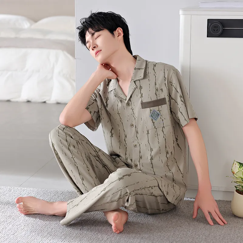 FENTENGCARE Pajama Set Men's Olive-2
