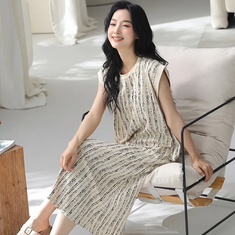 FENTENGCARE Nightgown Women's Apricot-4
