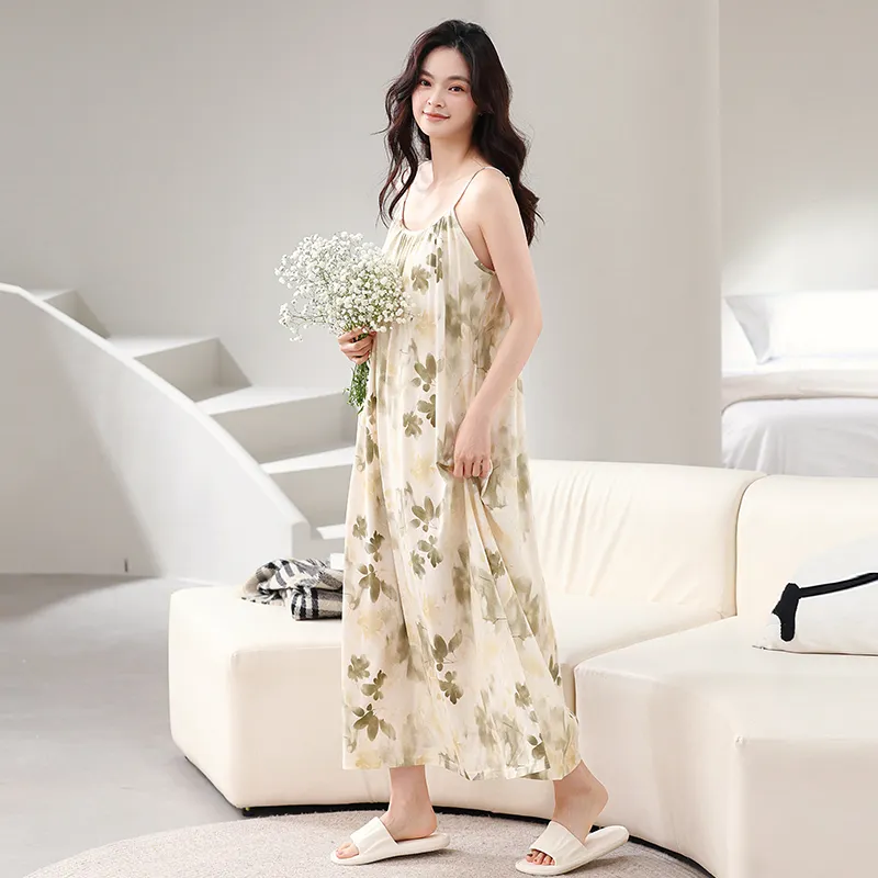 FENTENGCARE Nightgown Women's Apricot-1