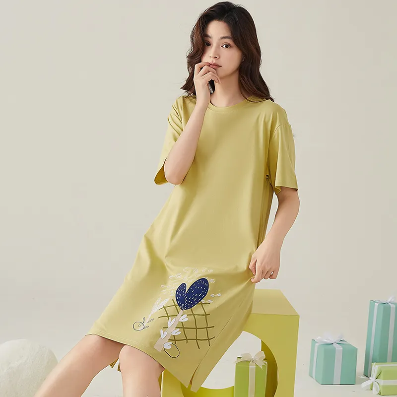 FENTENGCARE Nightgown Women's Light Green-1