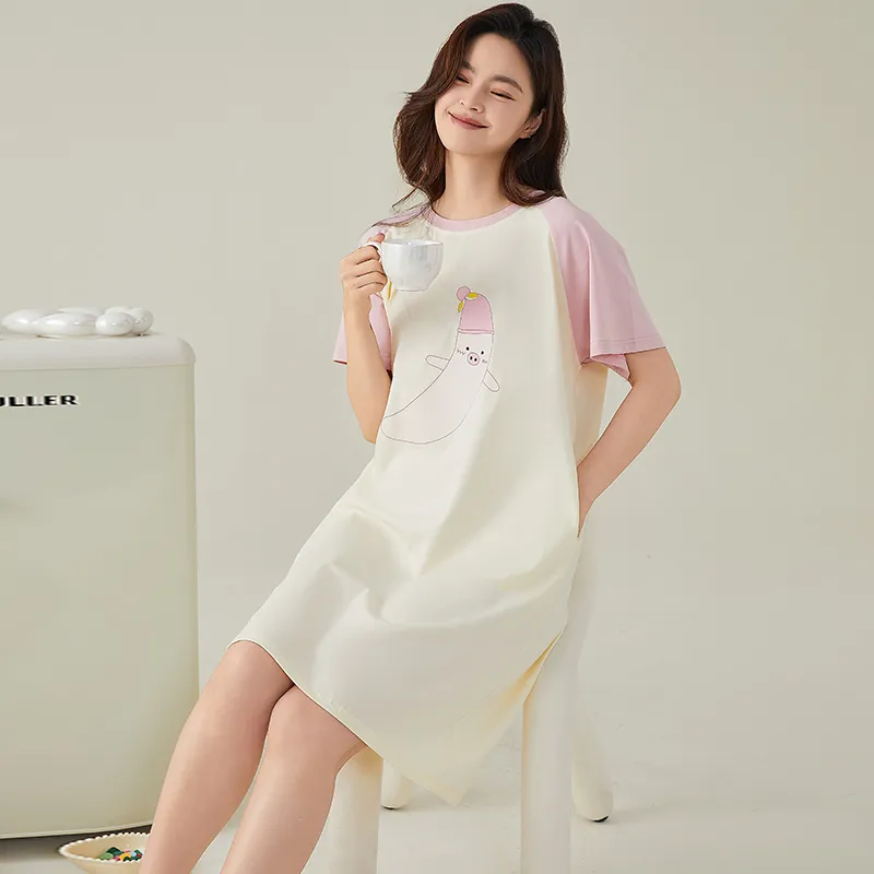 FENTENGCARE Nightgown Women's White-1