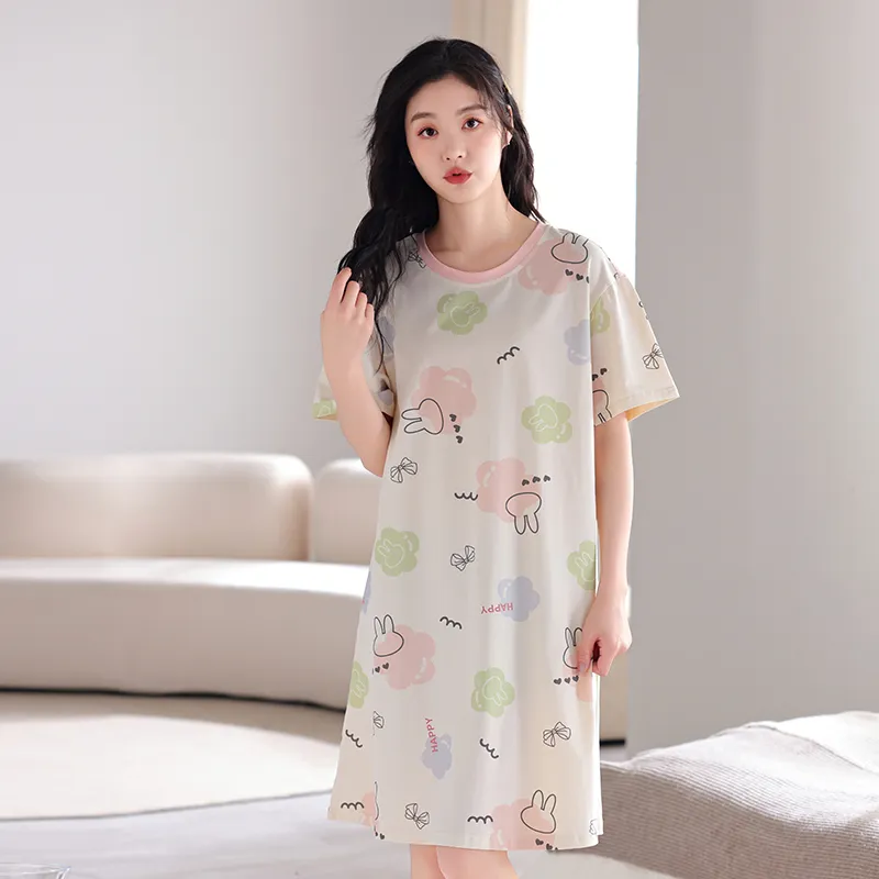 FENTENGCARE Nightgown Women's White-1