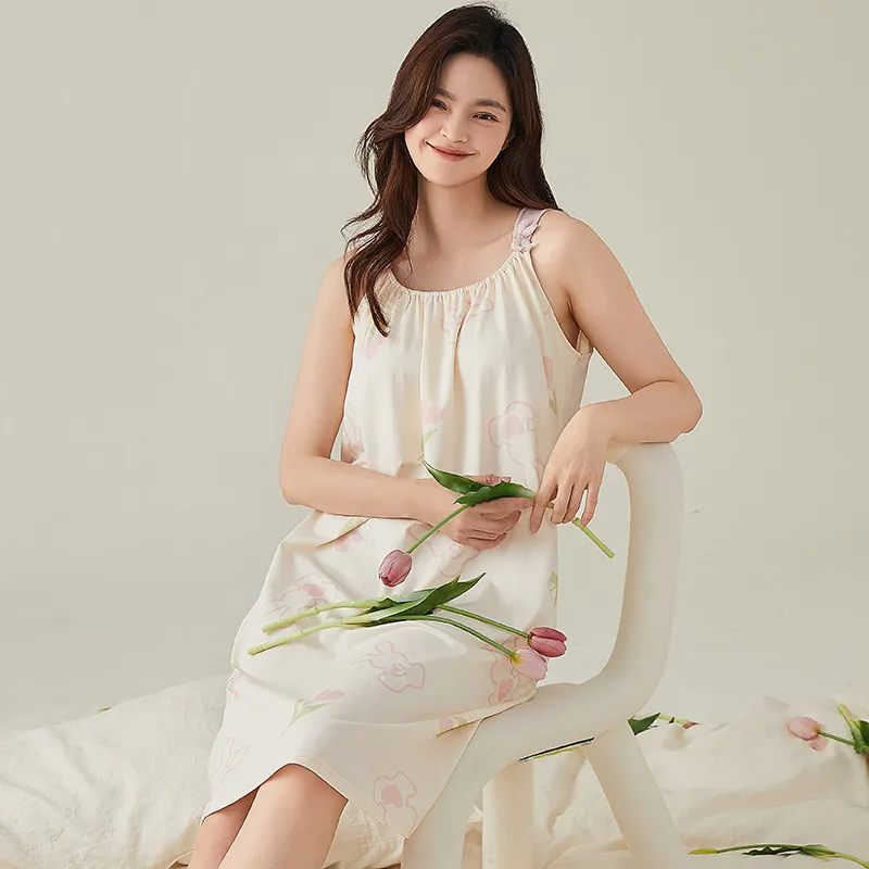 FENTENGCARE Nightgown Women's White-2