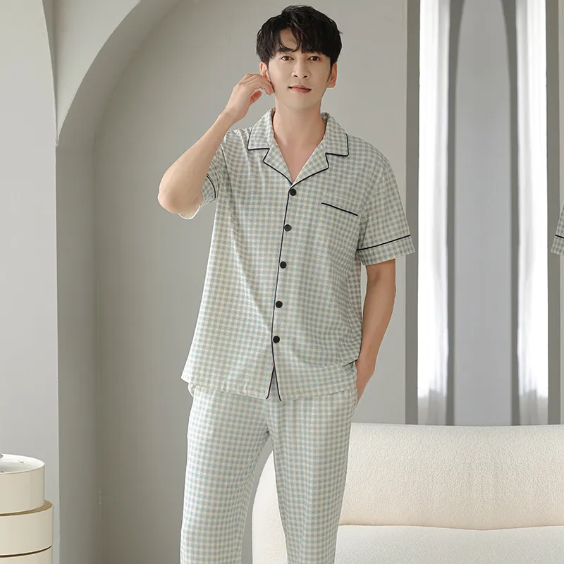FENTENGCARE Pajama Set Men's Steel Blue-2