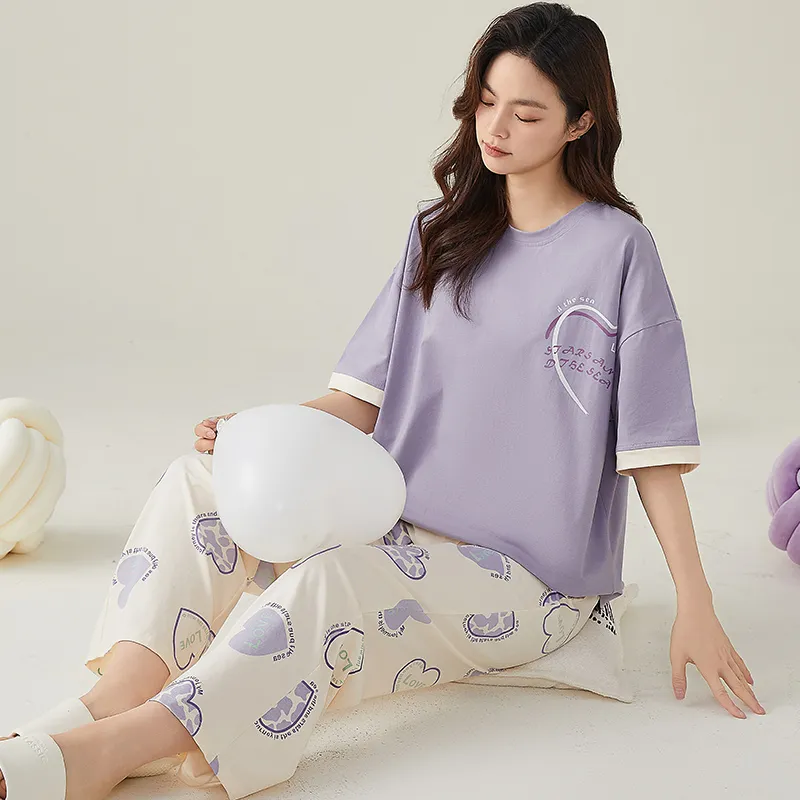 FENTENGCARE Pajama Set Women's Violet-4