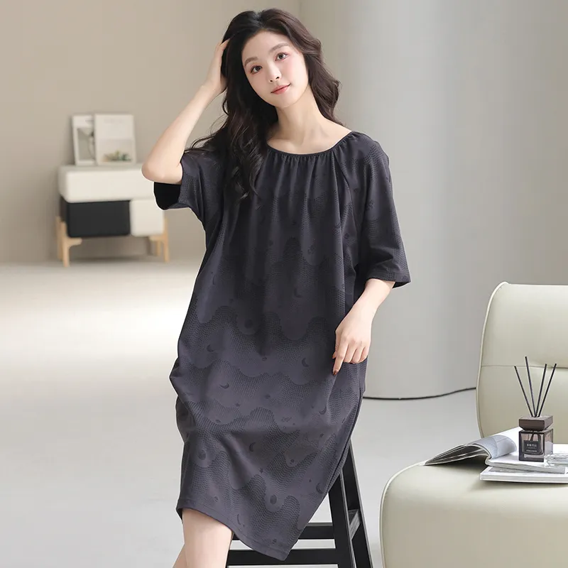 FENTENGCARE Nightgown Women's Black-6