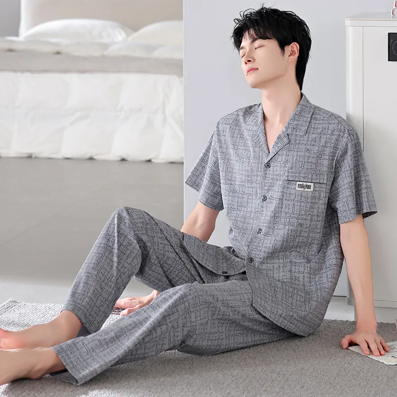 FENTENGCARE Pajama Set Men's Gray-2