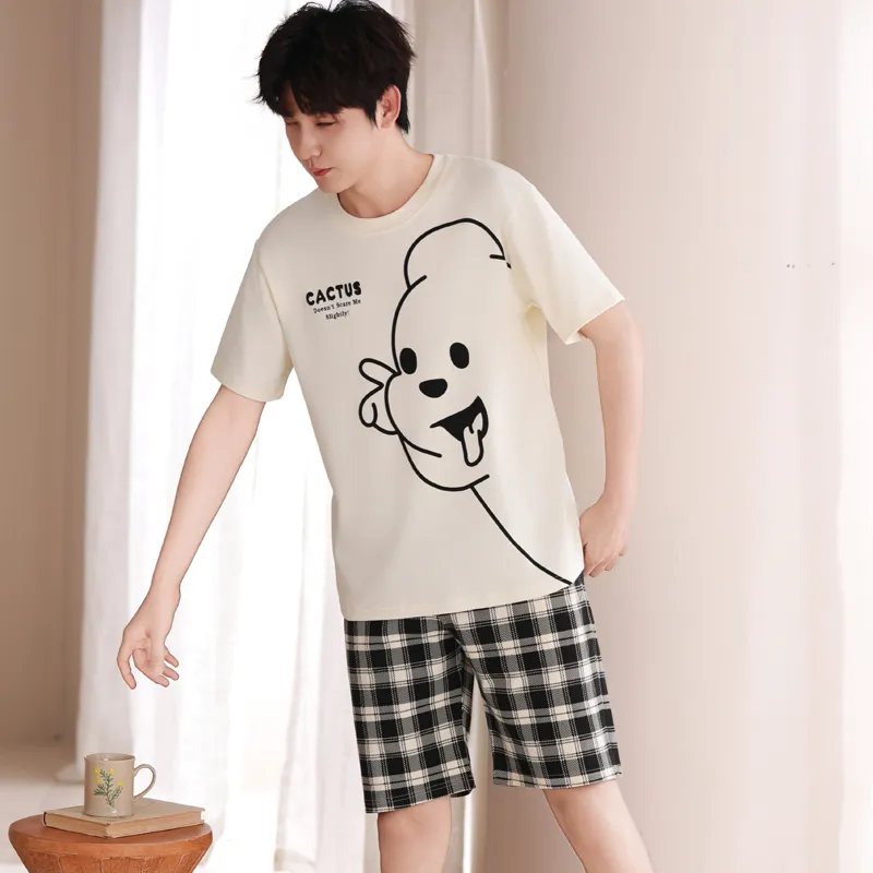 FENTENGCARE Pajama Set Men's White-1