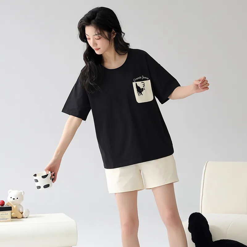 FENTENGCARE Pajama Set Women's Black-1