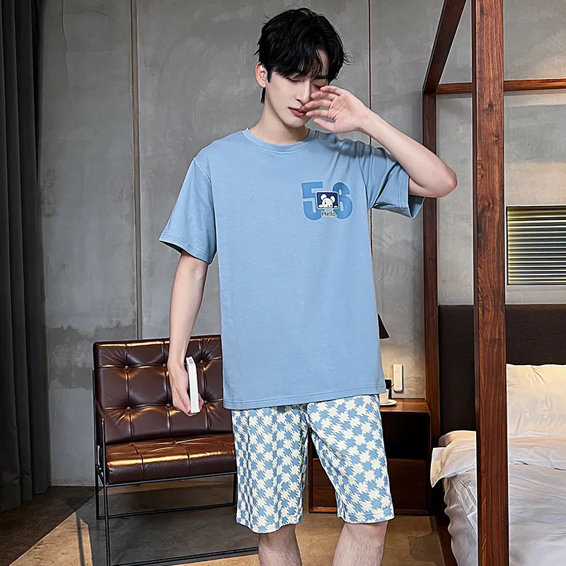 FENTENGCARE Pajama Set Men's Sky Blue-1