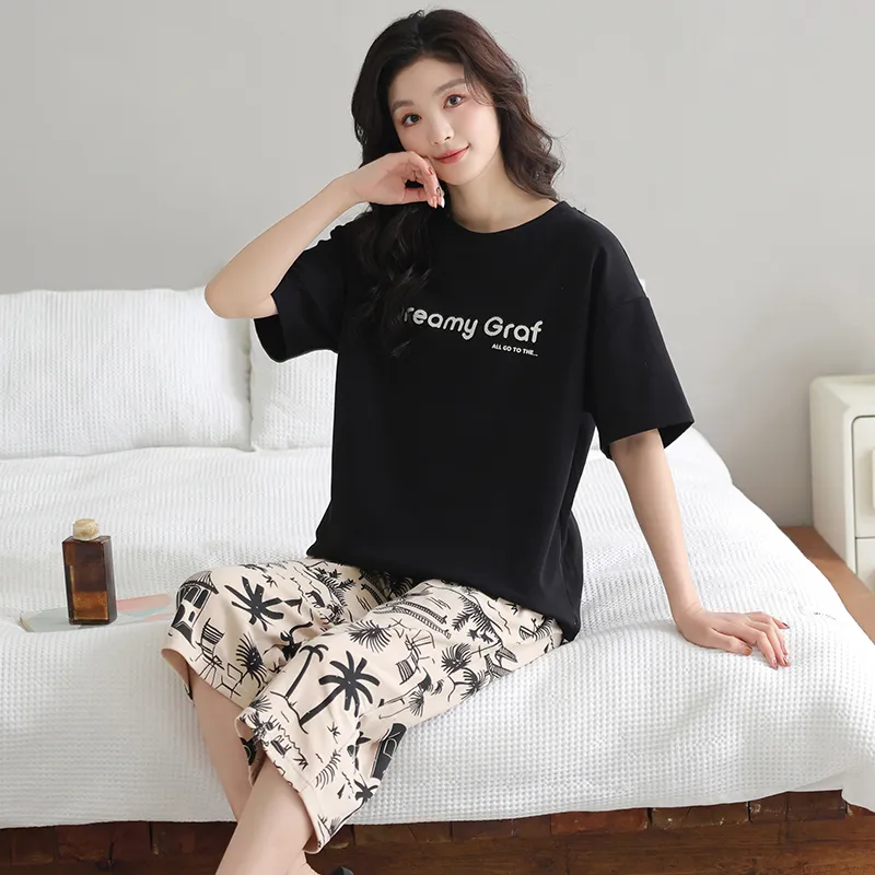 FENTENGCARE Pajama Set Women's Black-5