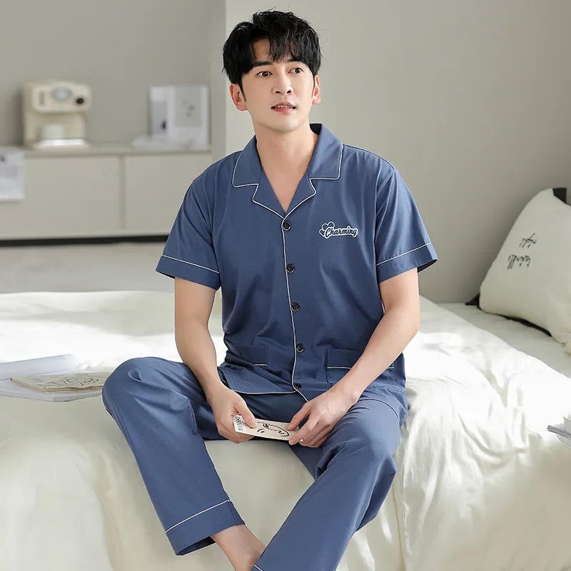 FENTENGCARE Pajama Set Men's Dodger Blue-3