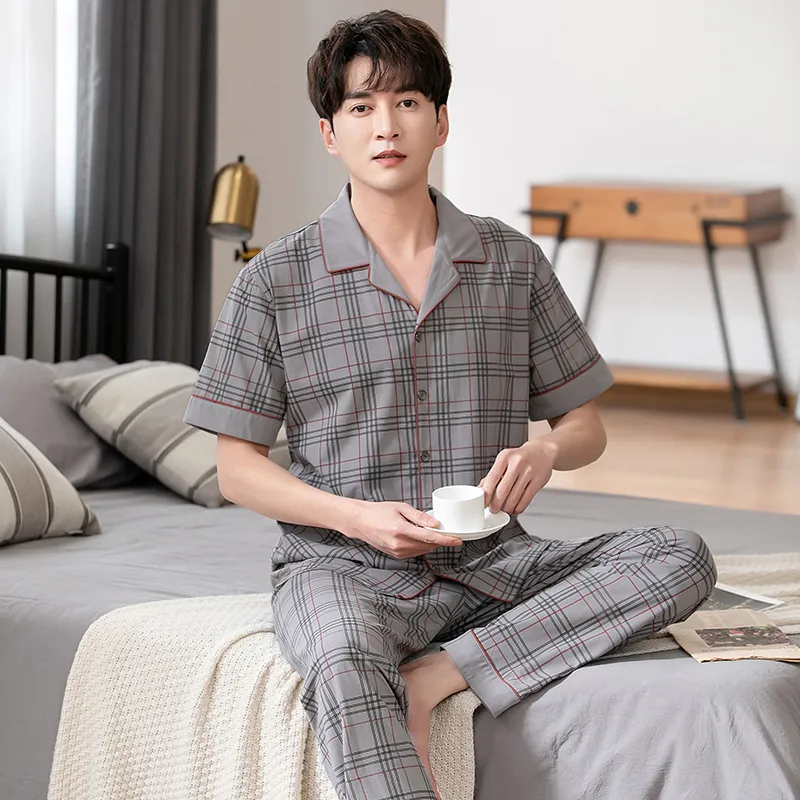 FENTENGCARE Pajama Set Men's Gray-5