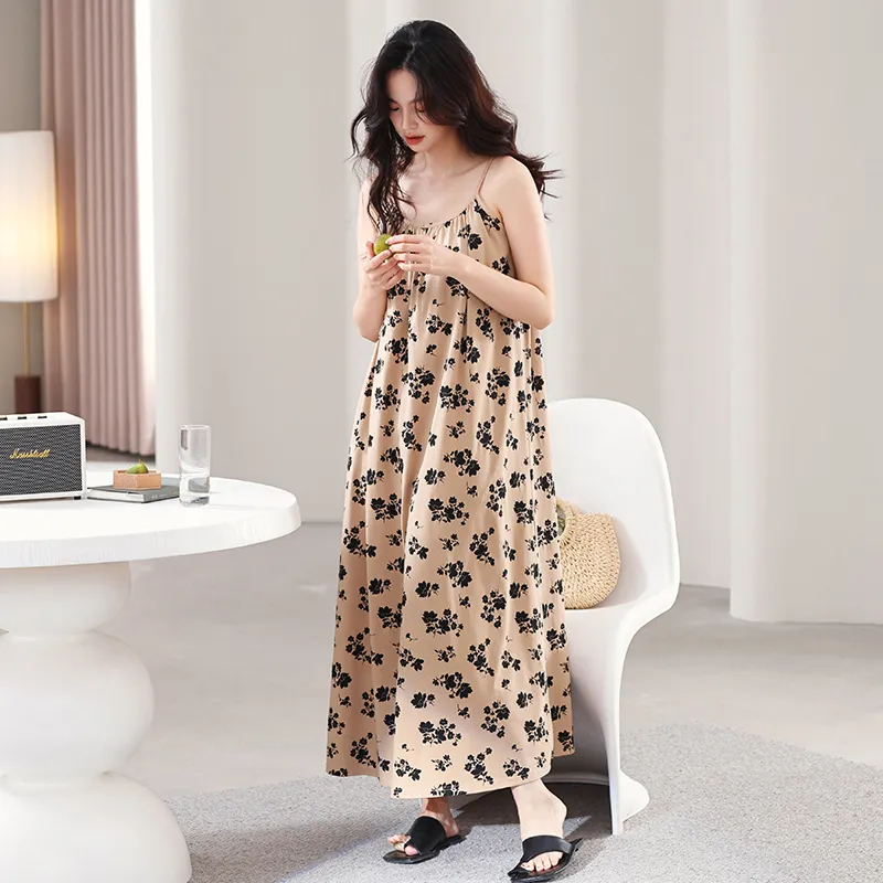 FENTENGCARE Nightgown Women's Khaki-4