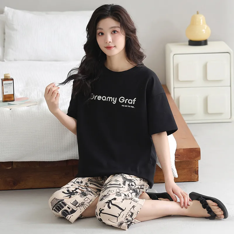FENTENGCARE Pajama Set Women's Black-6