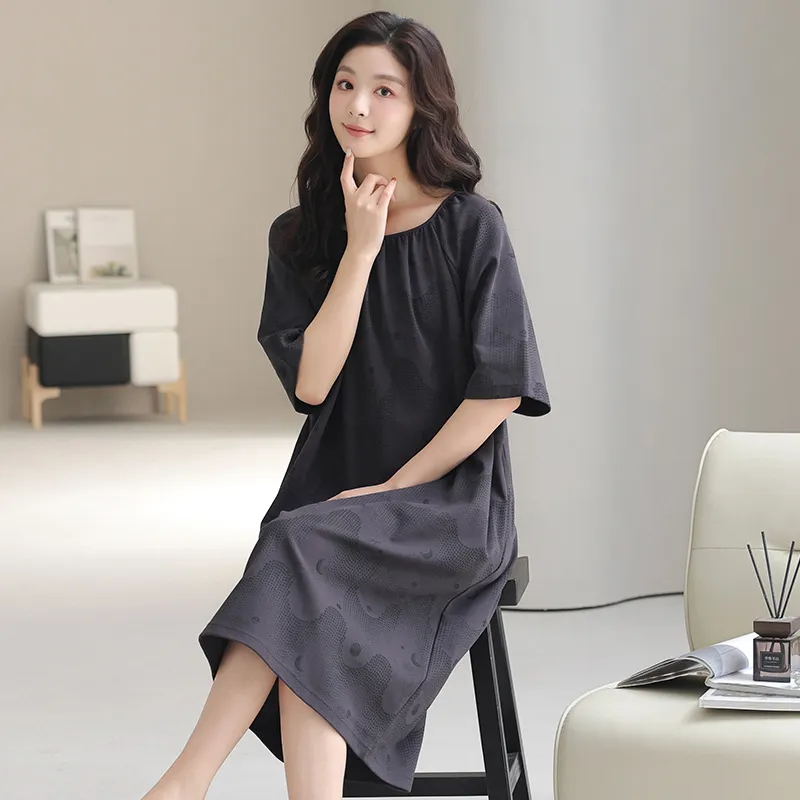 FENTENGCARE Nightgown Women's Black-4
