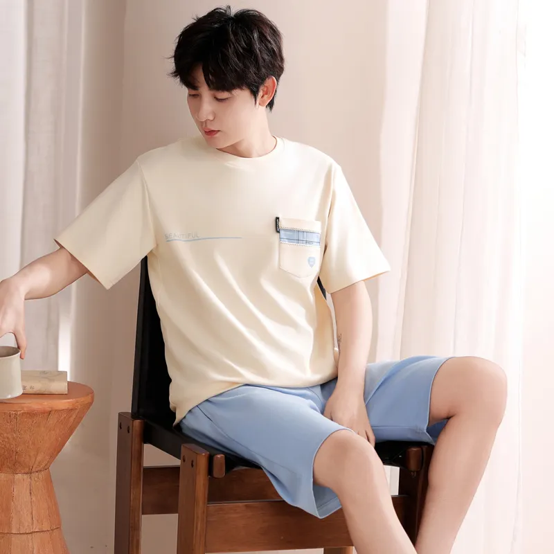 FENTENGCARE Pajama Set Men's White-6
